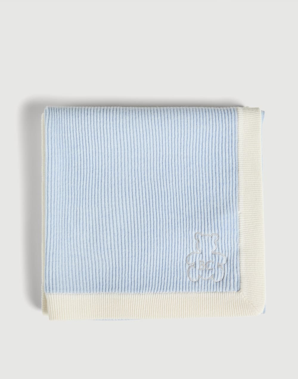Baby Bernie rib knit blanket Sky Blue Baby - Brunello Cucinelli
