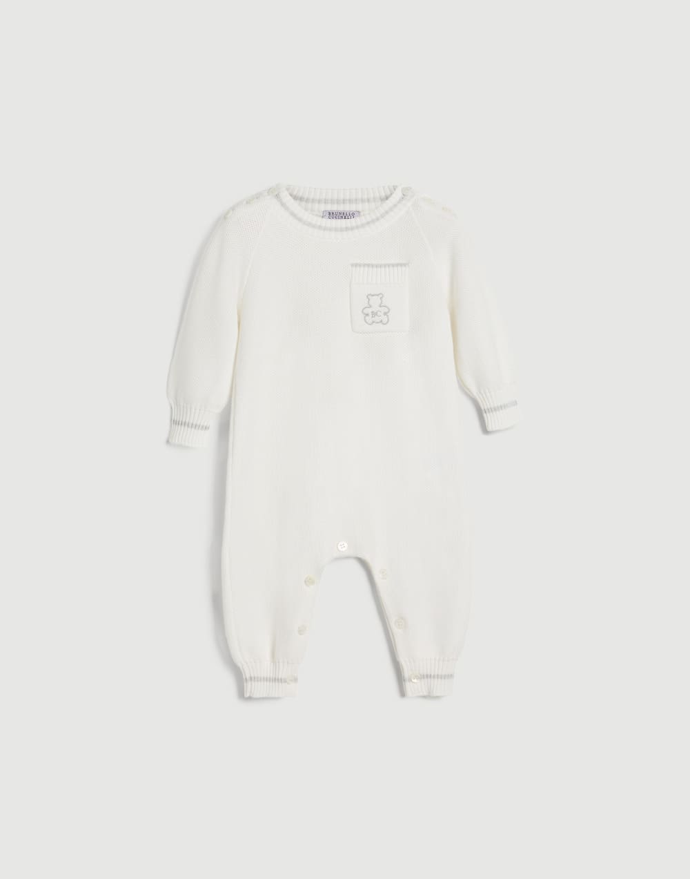 伯尼小熊幼童棉针织连体裤 巴拿马色 幼童 - Brunello Cucinelli