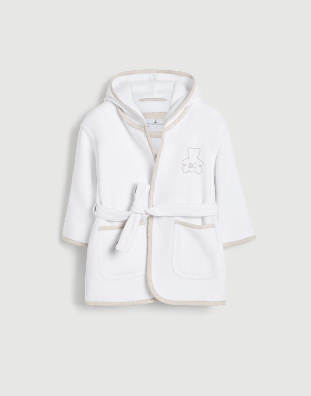 Cotton terrycloth bathrobe White Baby - Brunello Cucinelli
