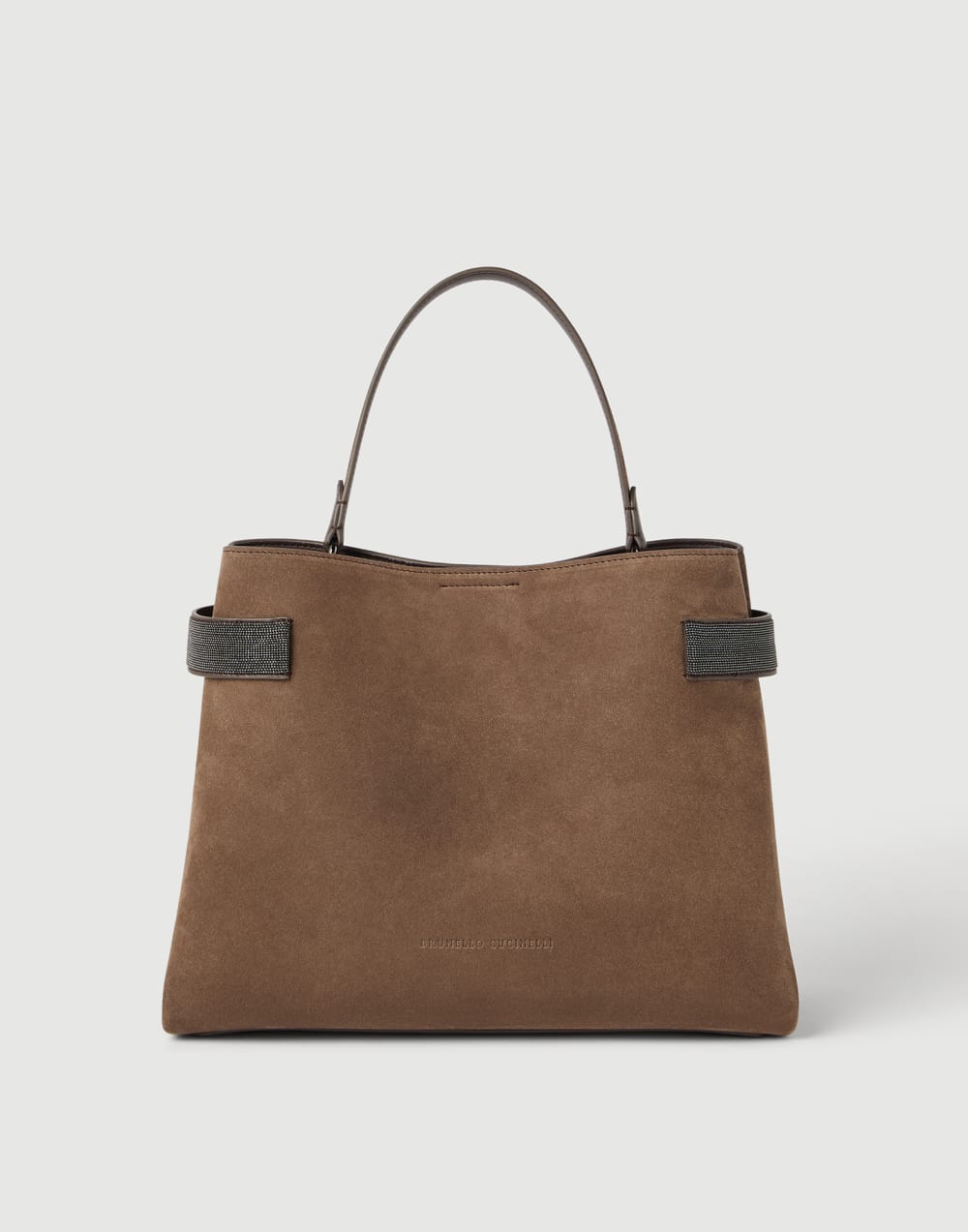 Suede Top-Handle Essence bag Bark Woman - Brunello Cucinelli