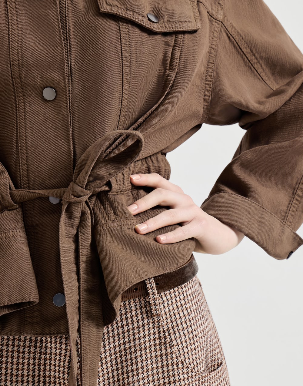 Garment-dyed cover outerwear jacket Cigar Woman - Brunello Cucinelli