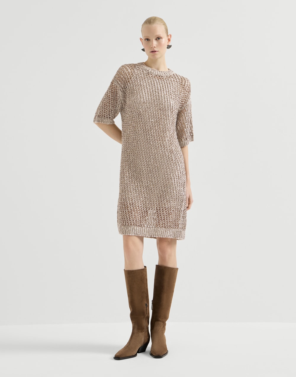 Dazzling chiné net dress Rope Woman - Brunello Cucinelli