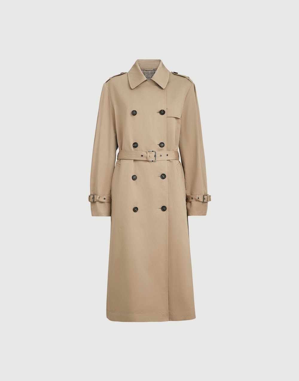 Twill trench with monili Camel Woman - Brunello Cucinelli