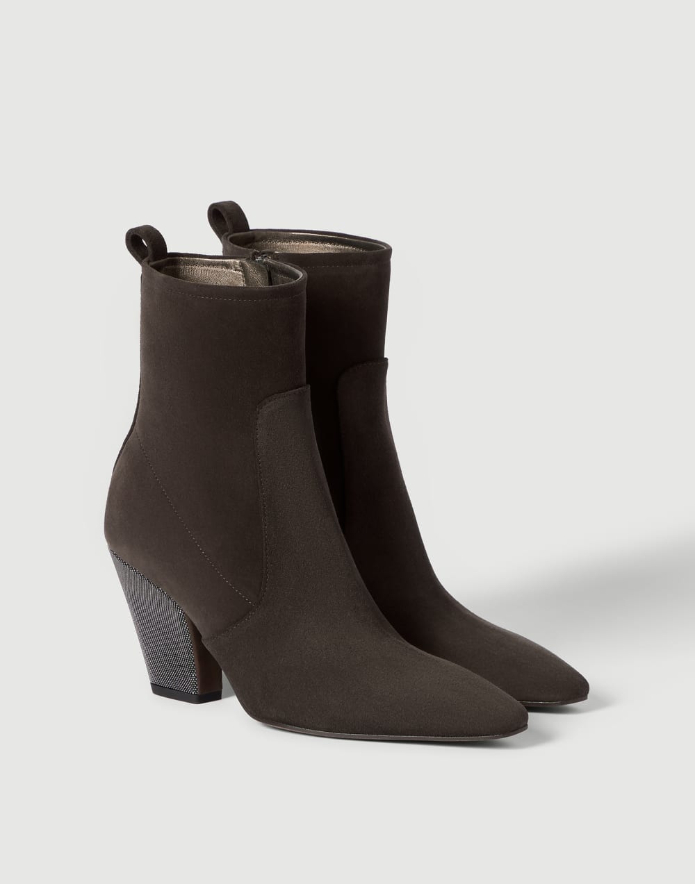 Bottines en daim Poivre Femme - Brunello Cucinelli