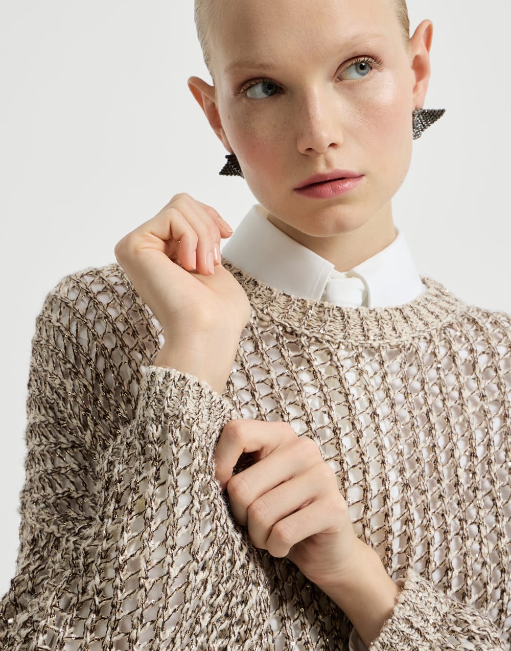 Dazzling chiné net sweater Rope Woman - Brunello Cucinelli