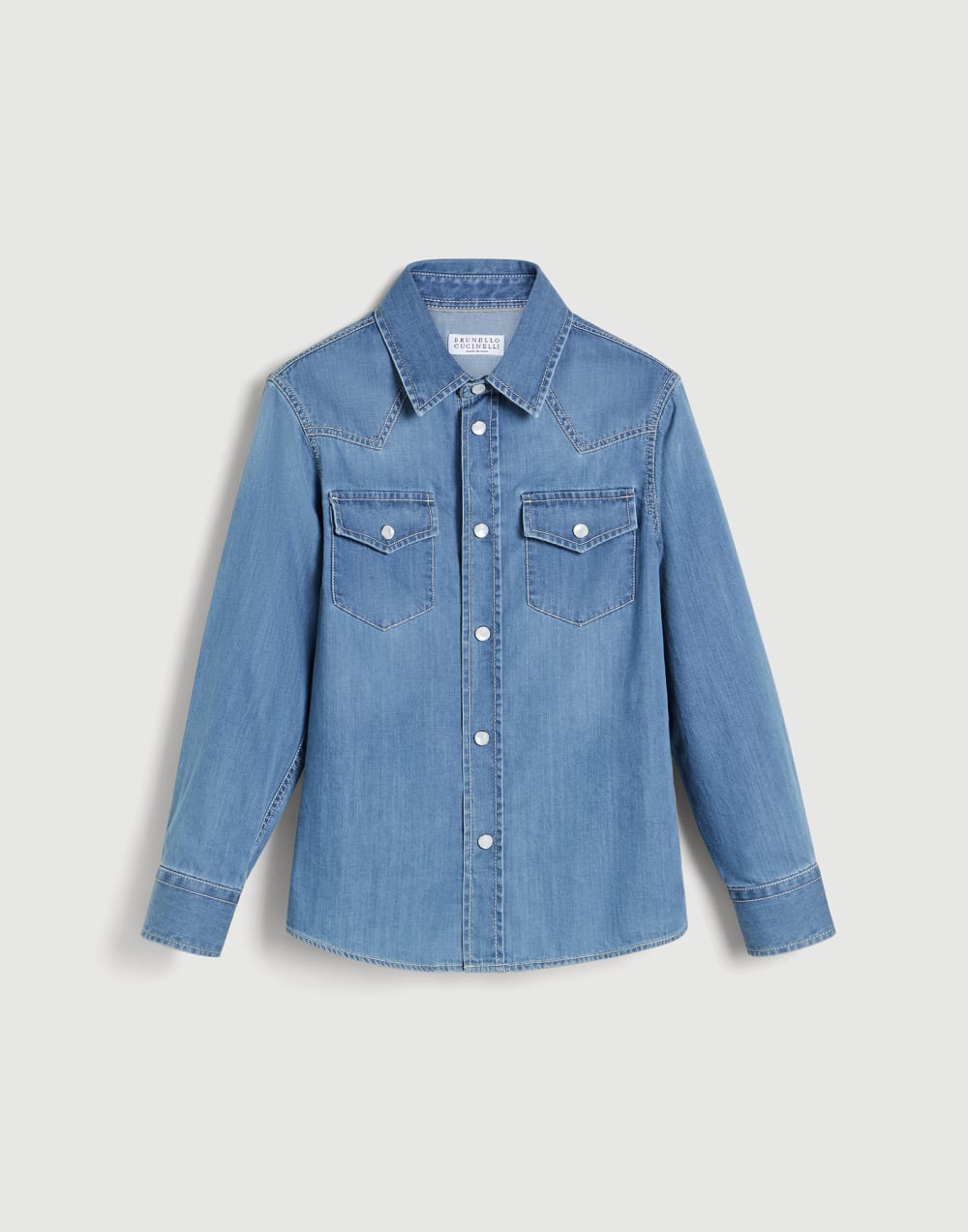 Lightweight denim shirt Light Denim Boys - Brunello Cucinelli