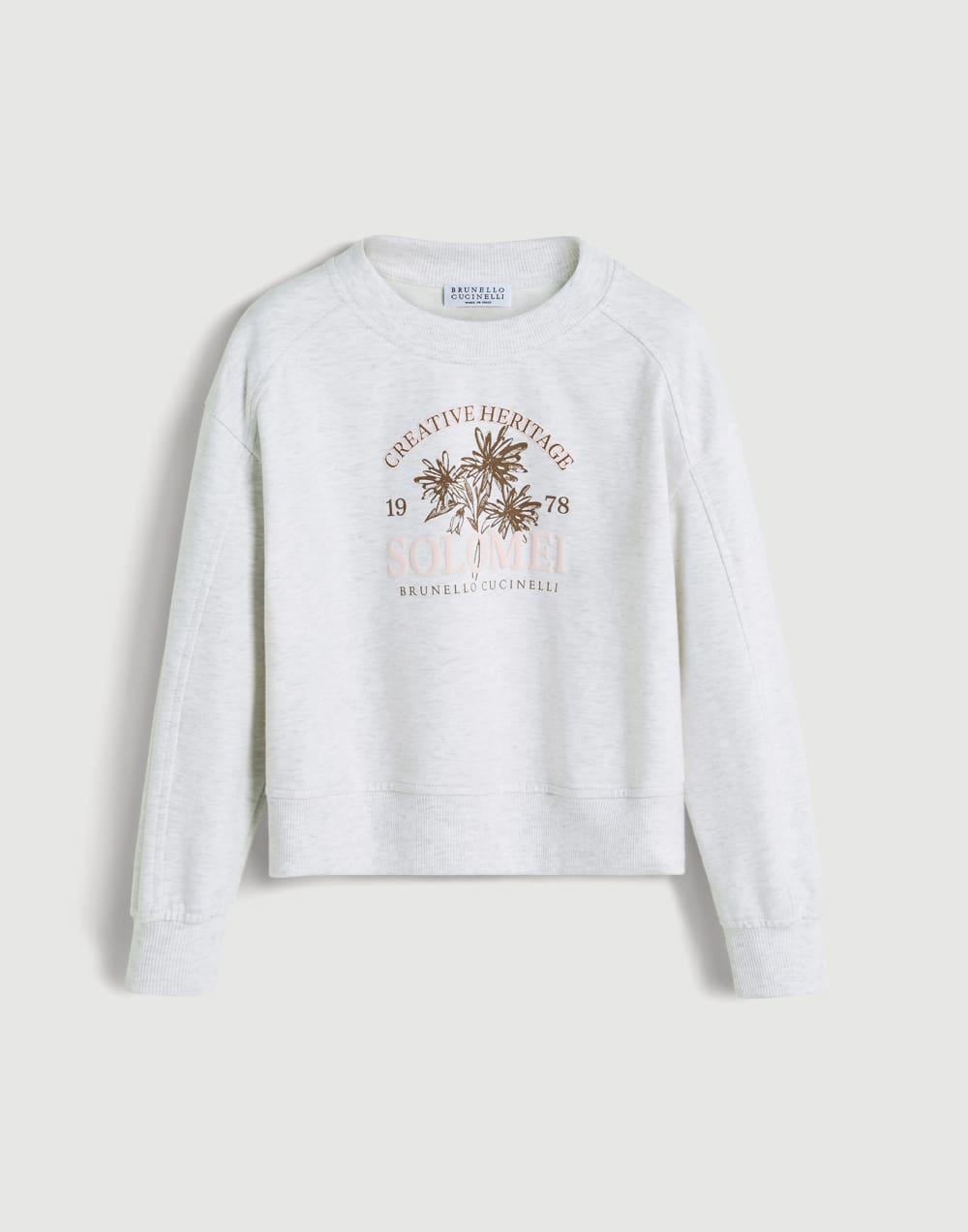 Lightweight French terry sweatshirt Light Grey Girls - Brunello Cucinelli