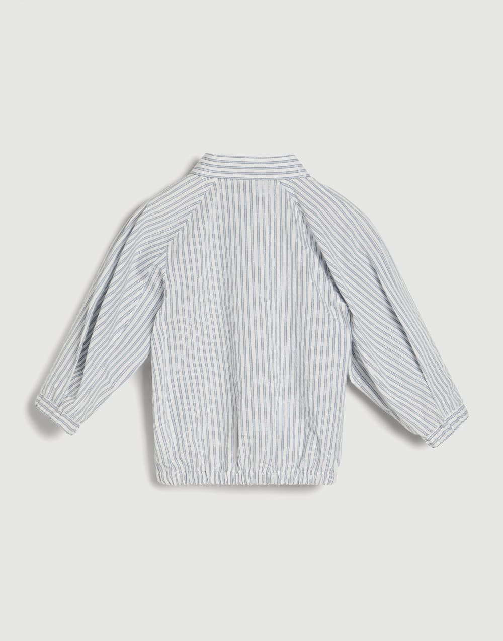 Sparkling striped cotton shirt Sky Blue Girls - Brunello Cucinelli