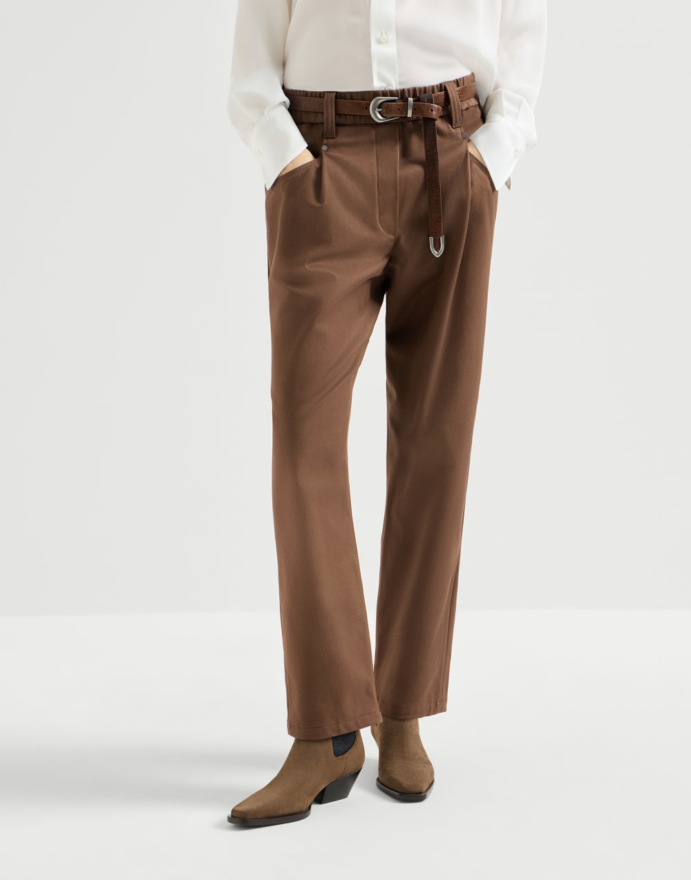Pantalón Baggy Pull-On Cigarro Mujer - Brunello Cucinelli