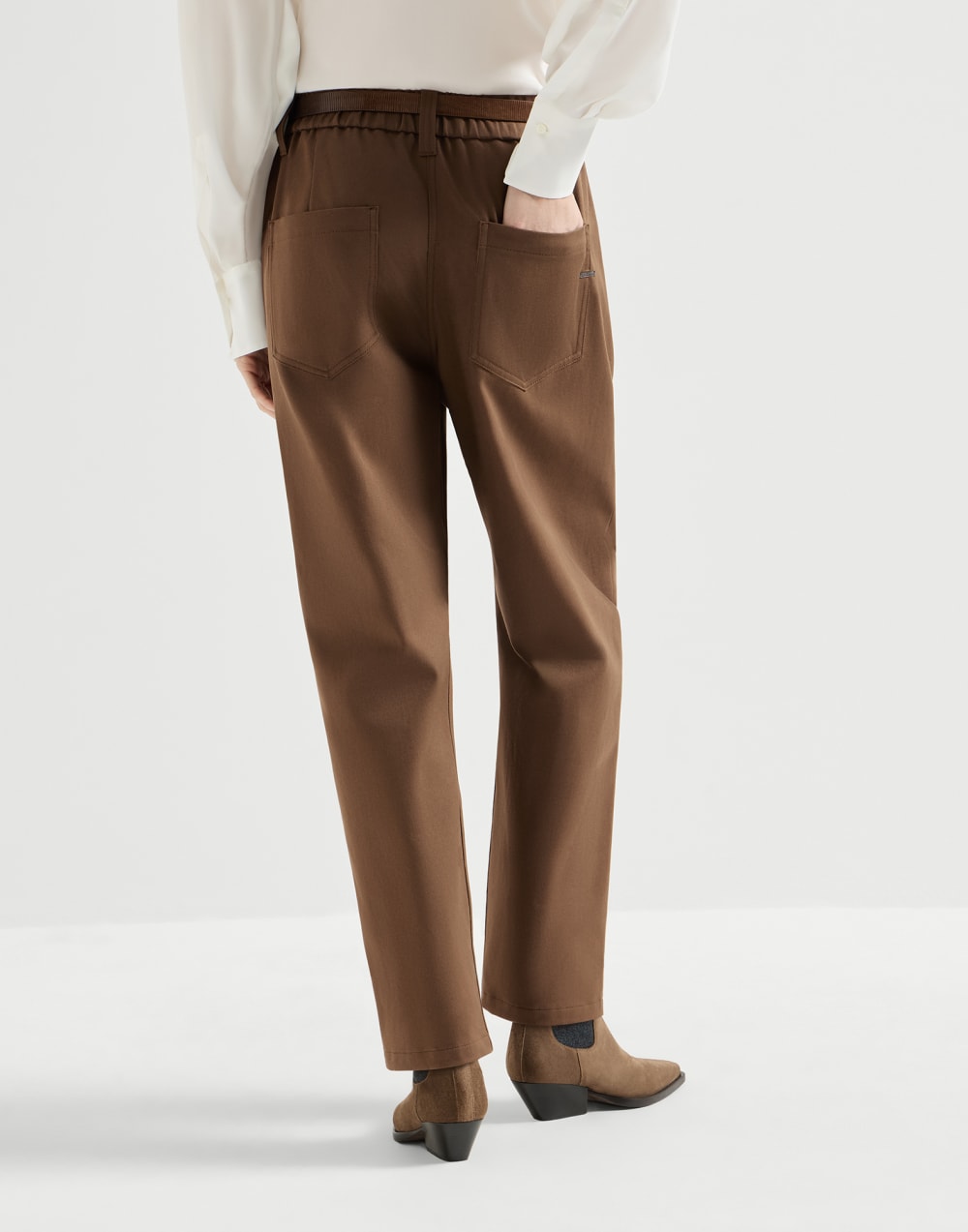 Pantalón Baggy Pull-On Cigarro Mujer - Brunello Cucinelli