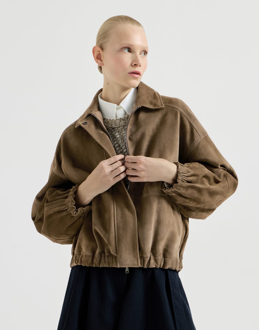 Couture suede jacket Origano Woman - Brunello Cucinelli