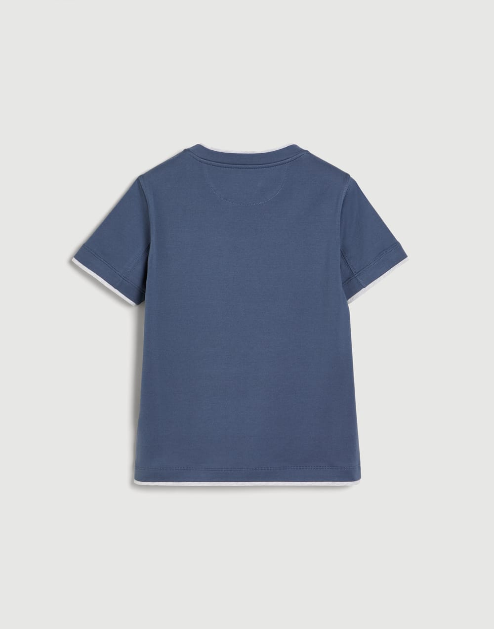 T-shirt with faux-layering Blue Boys - Brunello Cucinelli