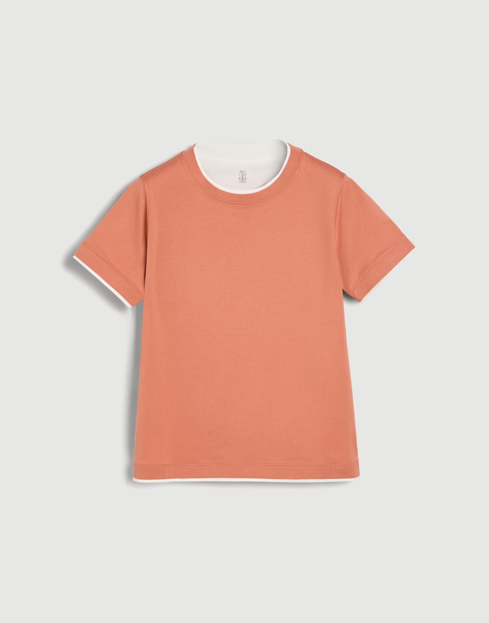 T-shirt with faux-layering Apricot Boys - Brunello Cucinelli