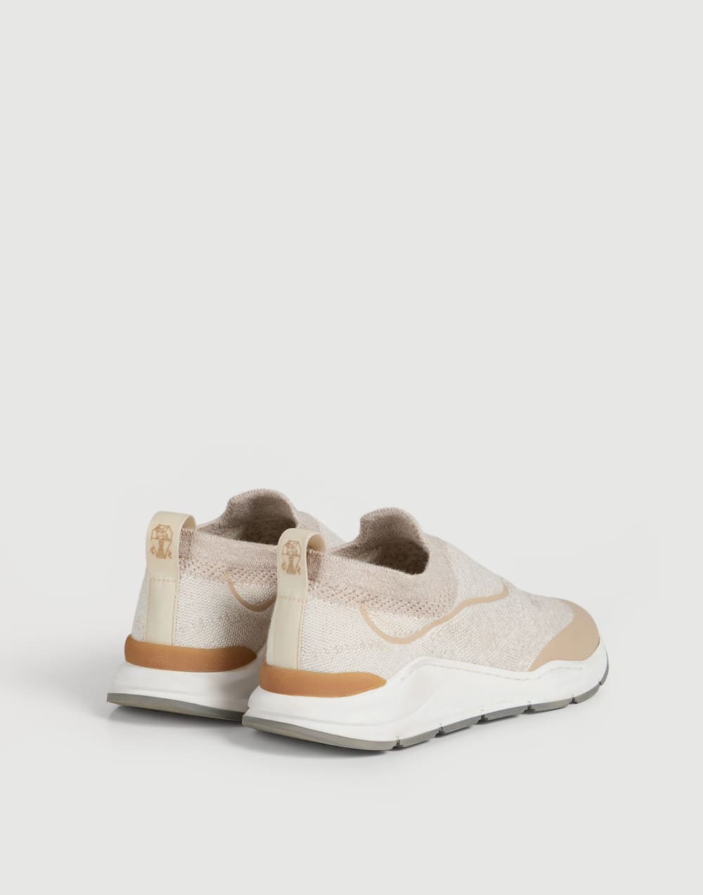 Sneakers aus Strick mit thermoverschweißtem Band Hellbeige Jungen - Brunello Cucinelli