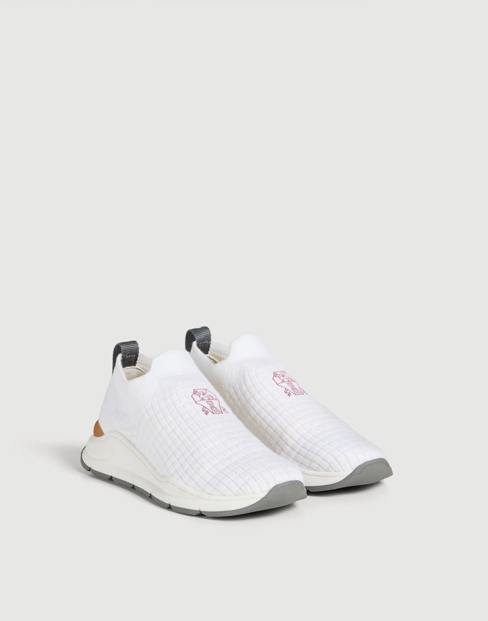 Knit slip-on runners with logo Panama Boys - Brunello Cucinelli