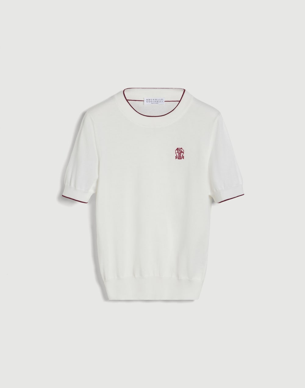 薄款针织 T 恤 白色 男童 - Brunello Cucinelli
