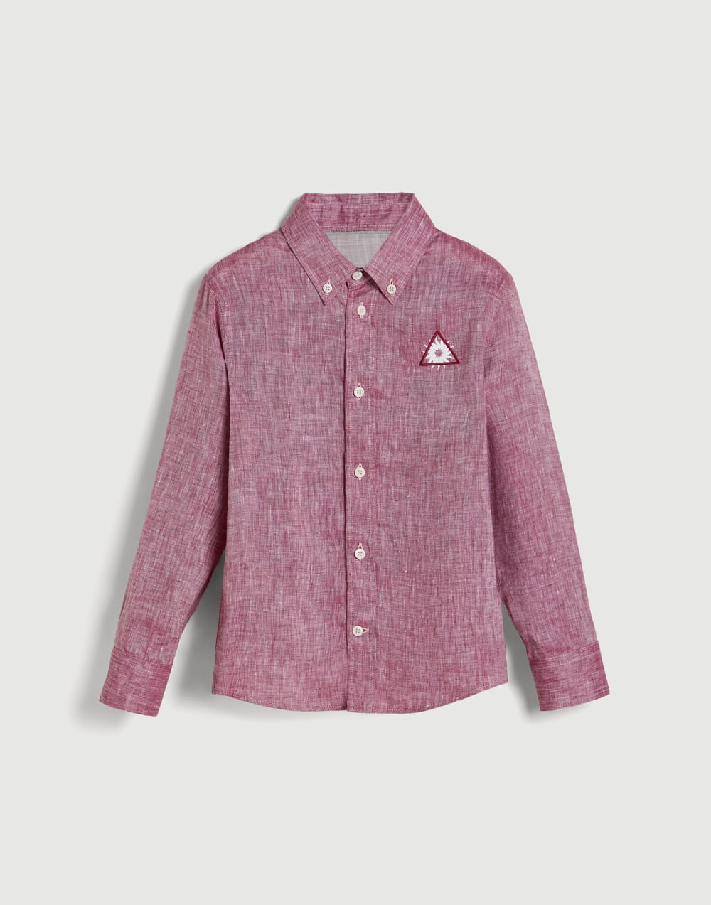 ‘Fire’ shirt with button-down collar Strawberry Boys - Brunello Cucinelli