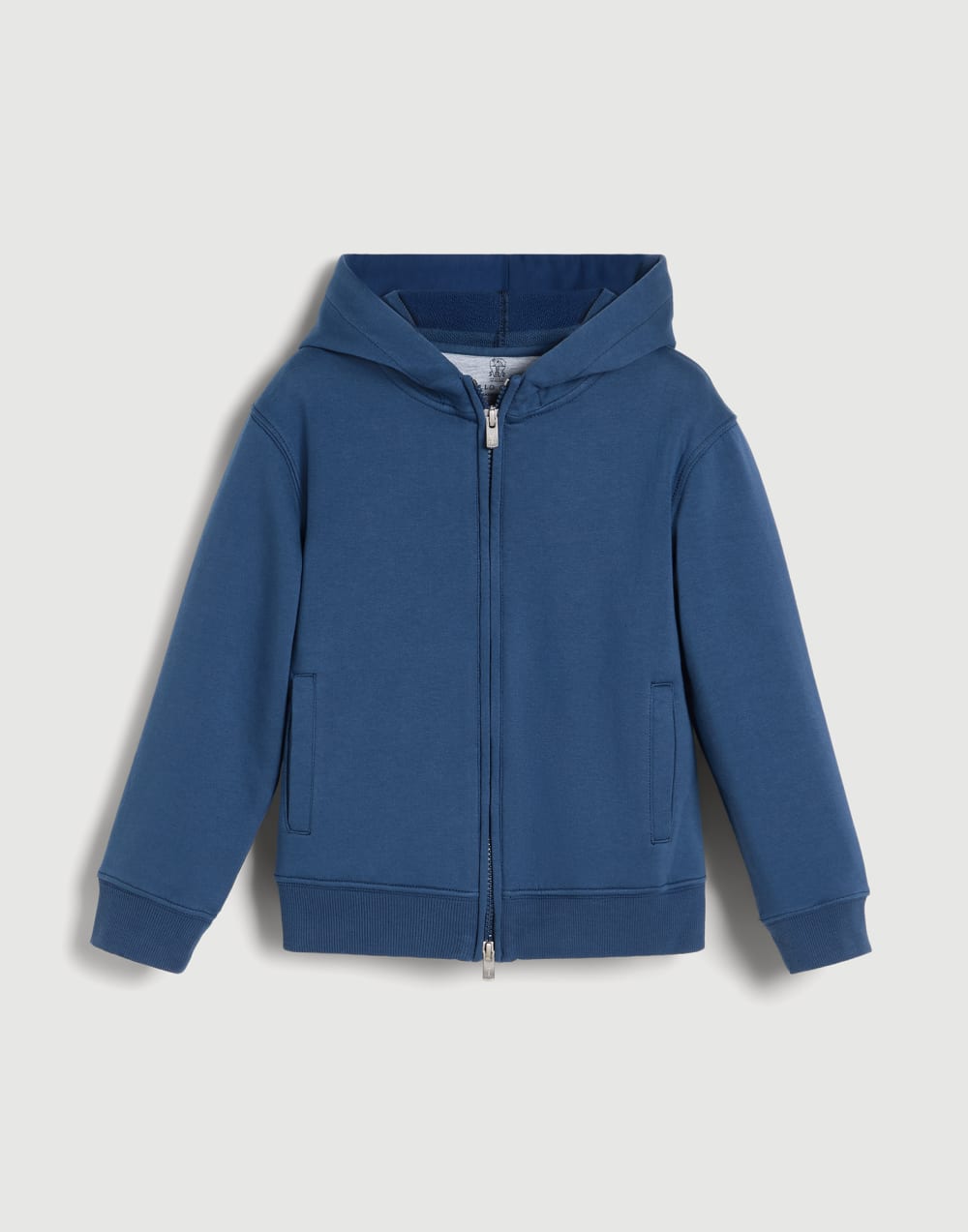 Hoodie with 'Water' graphics Blue Boys - Brunello Cucinelli