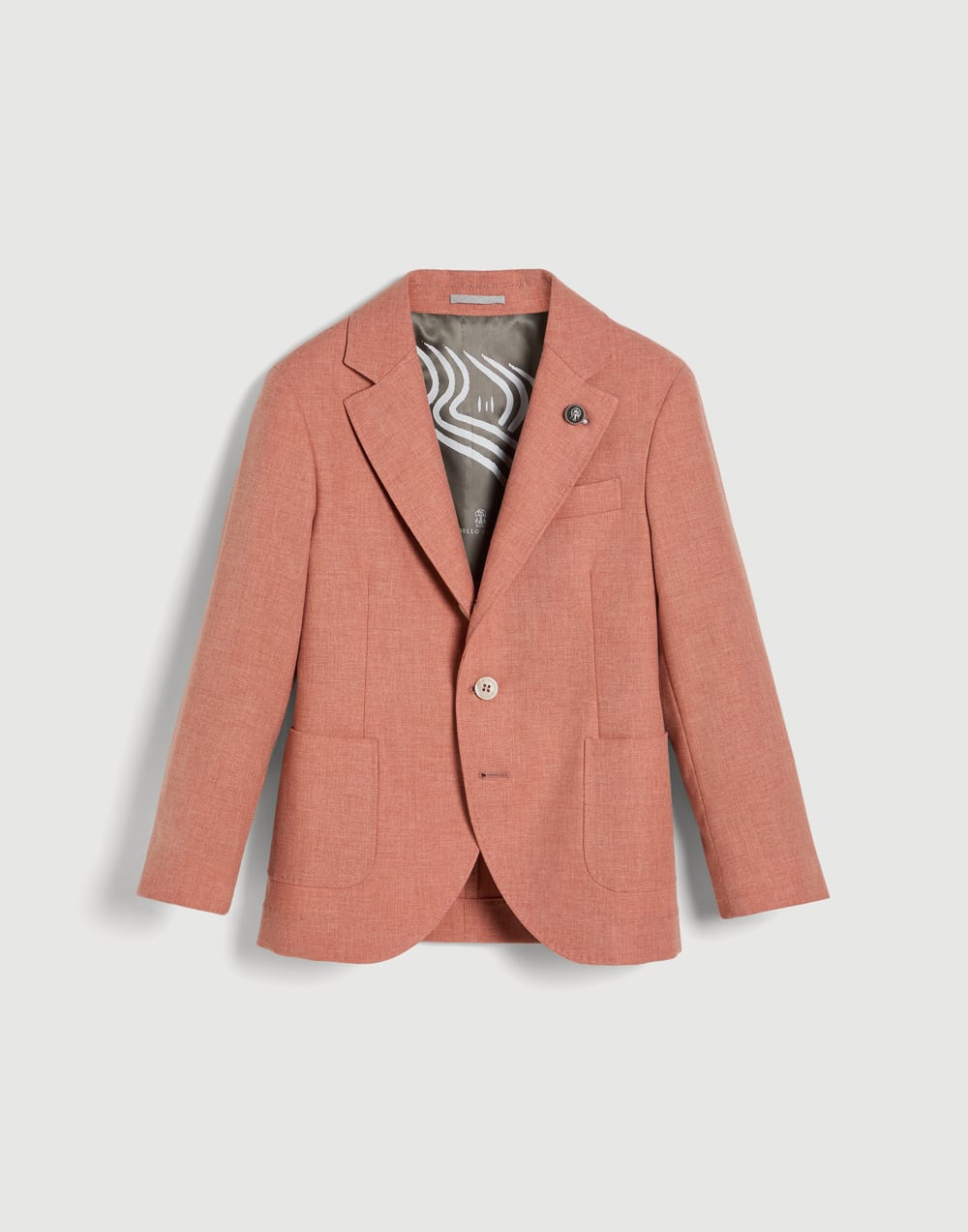 Mouliné canvas blazer Apricot Boys - Brunello Cucinelli