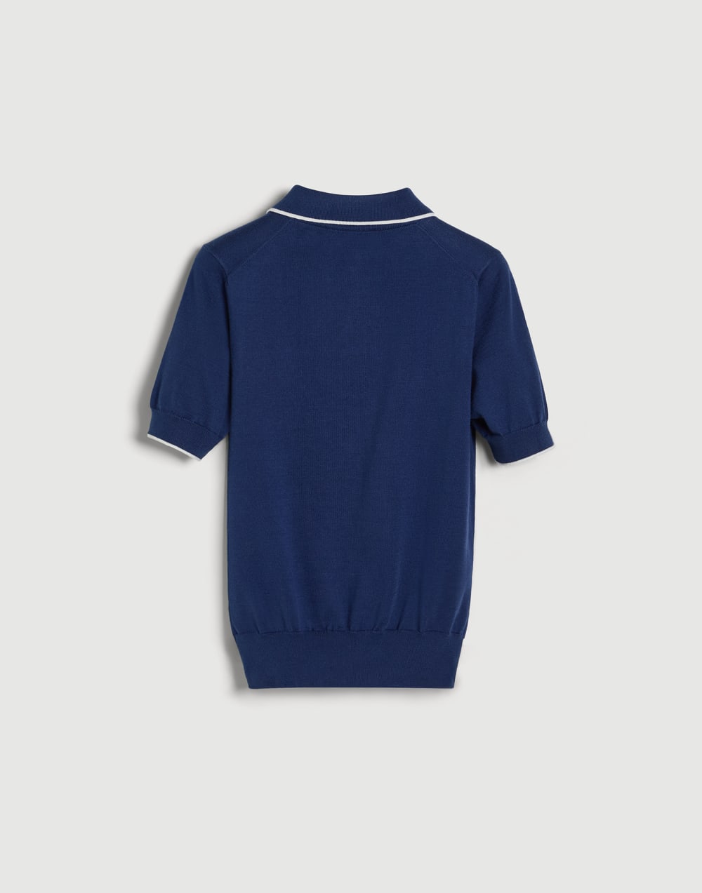 Cotton lightweight knit polo shirt with logo Blue Boys - Brunello Cucinelli
