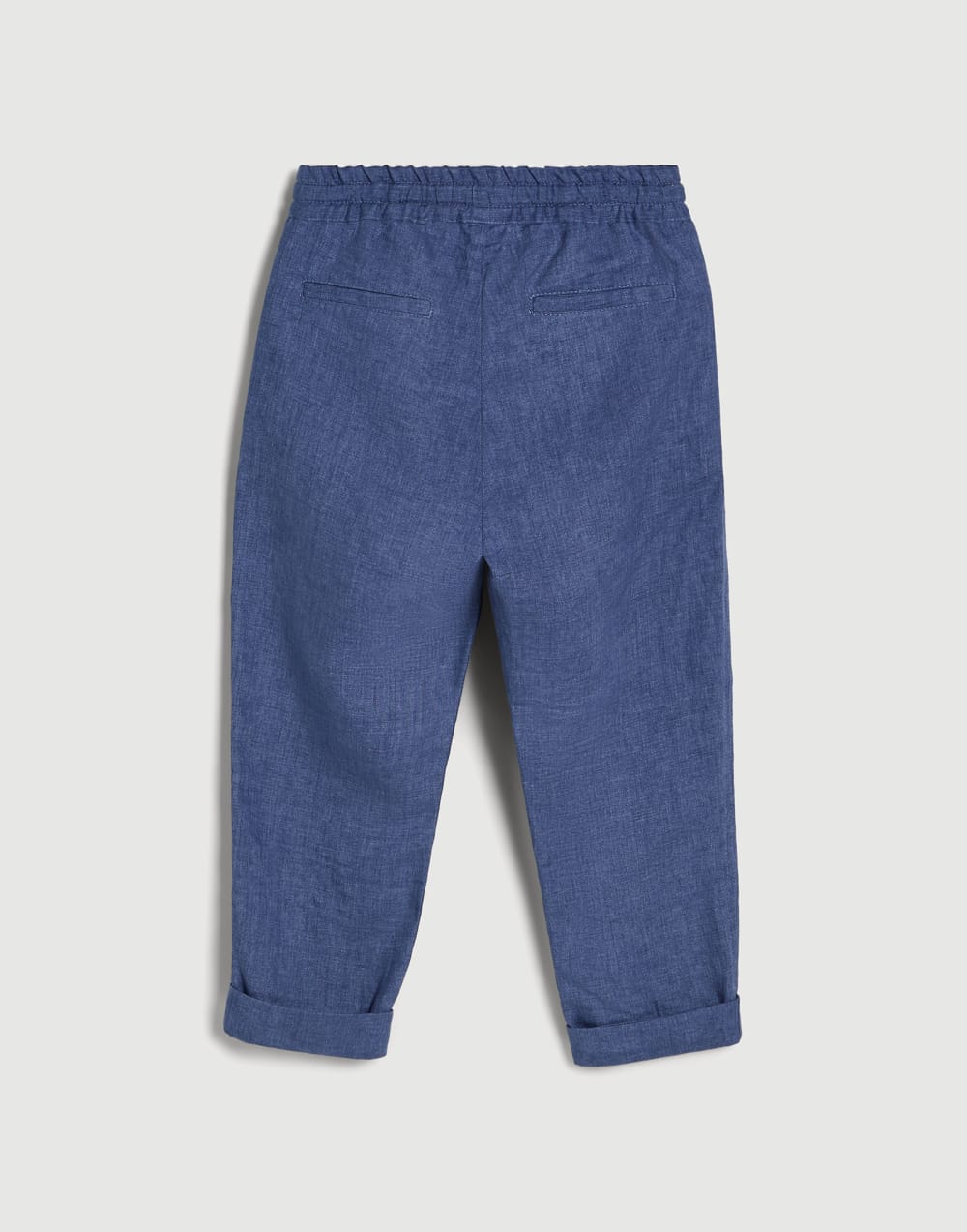Hose mit Tunnelzug und Bundfalten Jeansblau Jungen - Brunello Cucinelli