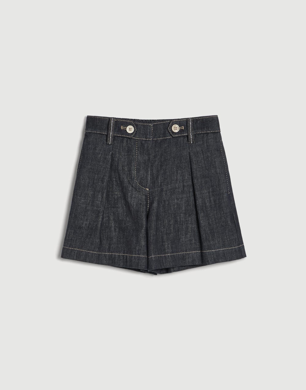 No-fade denim sailor shorts with monili Dark Denim Girls - Brunello Cucinelli