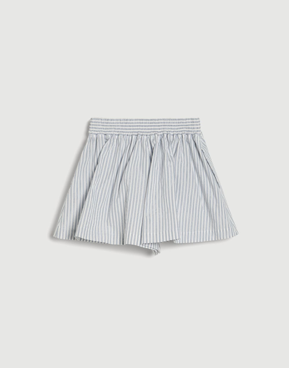 Striped Sparkling flared shorts with logo Sky Blue Girls - Brunello Cucinelli