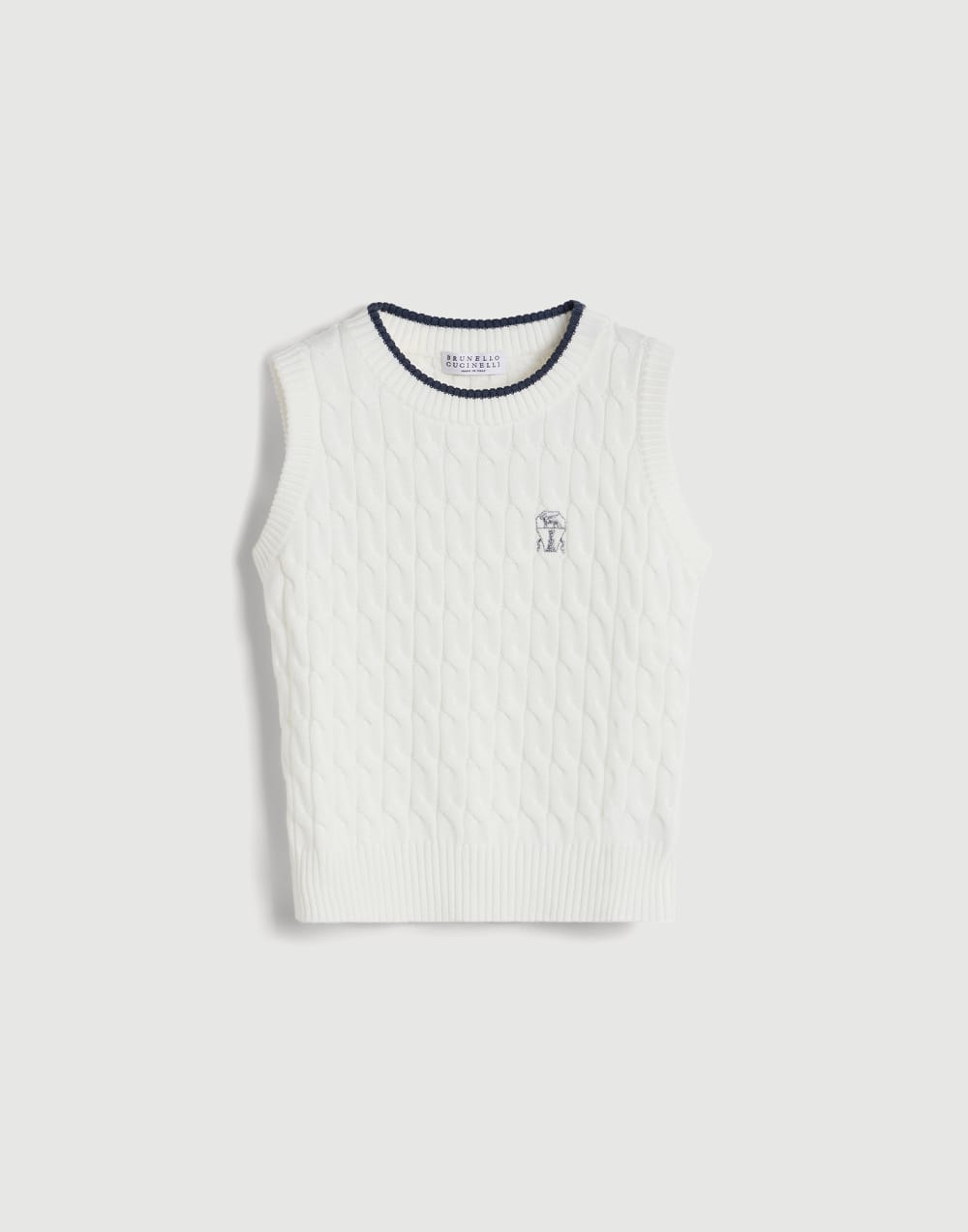 Knit top with logo White Girls - Brunello Cucinelli