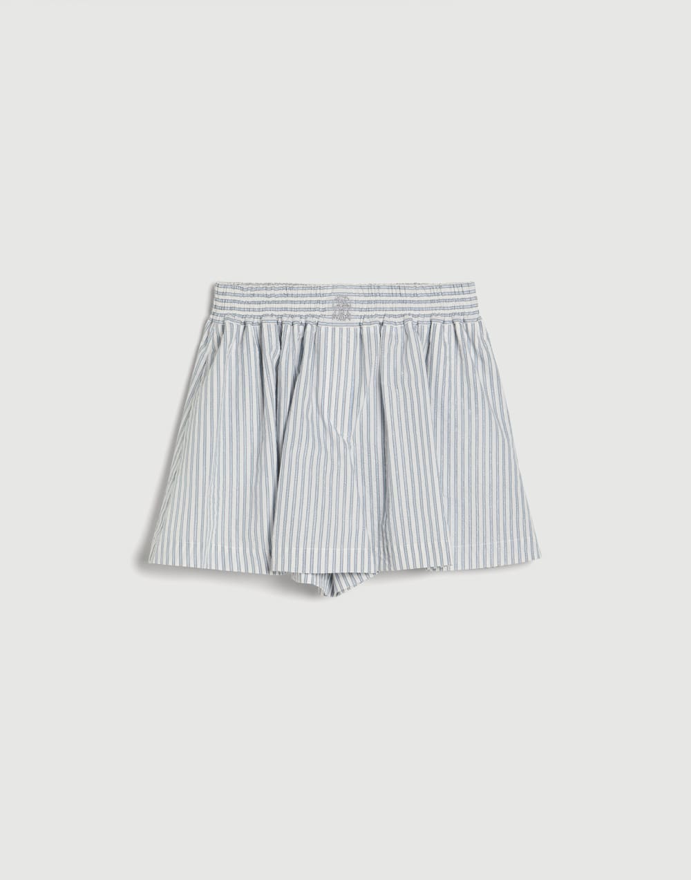 Striped Sparkling flared shorts with logo Sky Blue Girls - Brunello Cucinelli