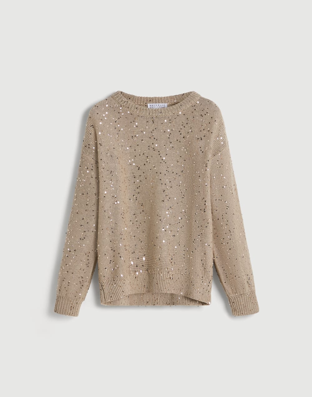 Linen and silk sweater Beige Girls - Brunello Cucinelli