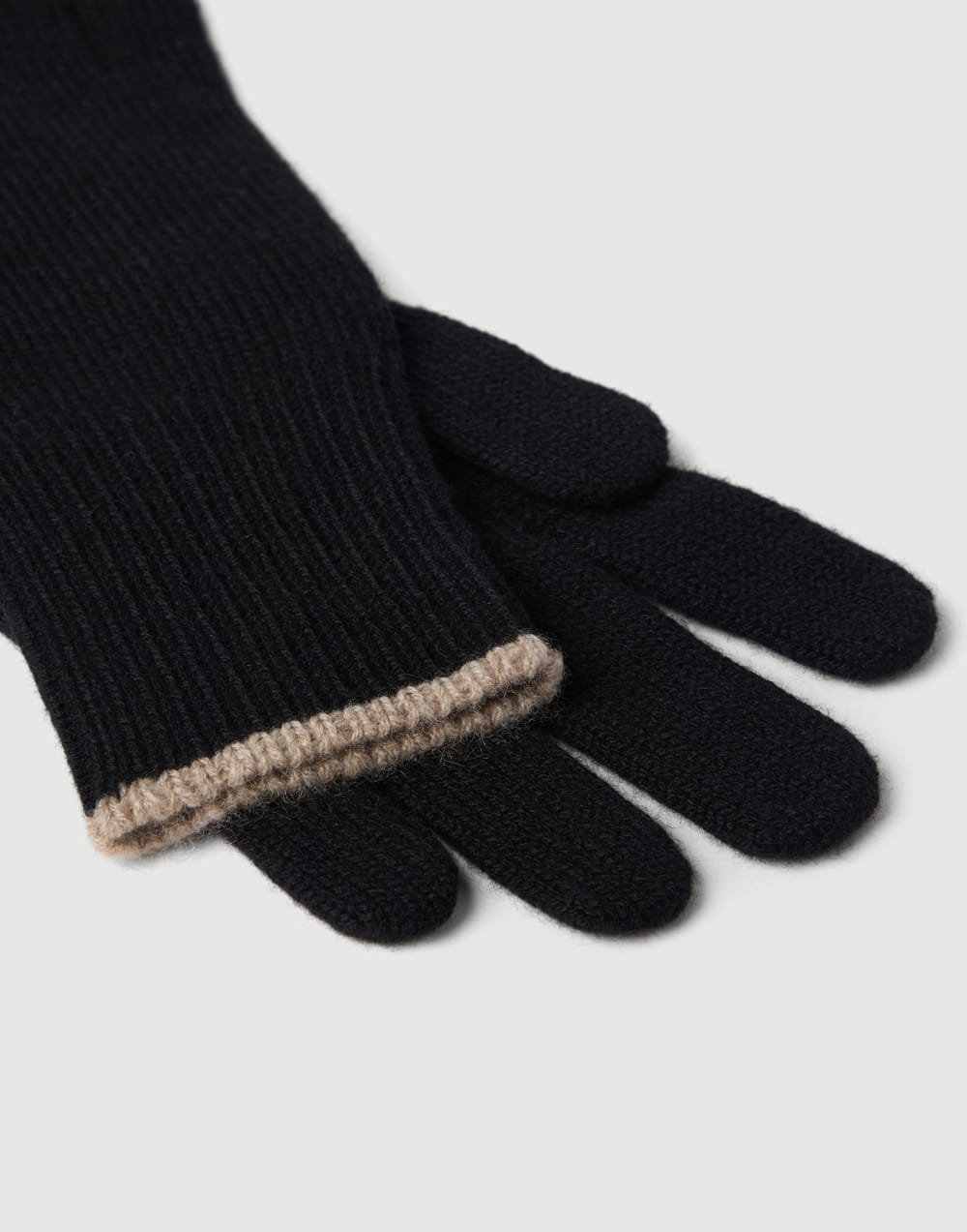 Cashmere knit gloves Black Man - Brunello Cucinelli