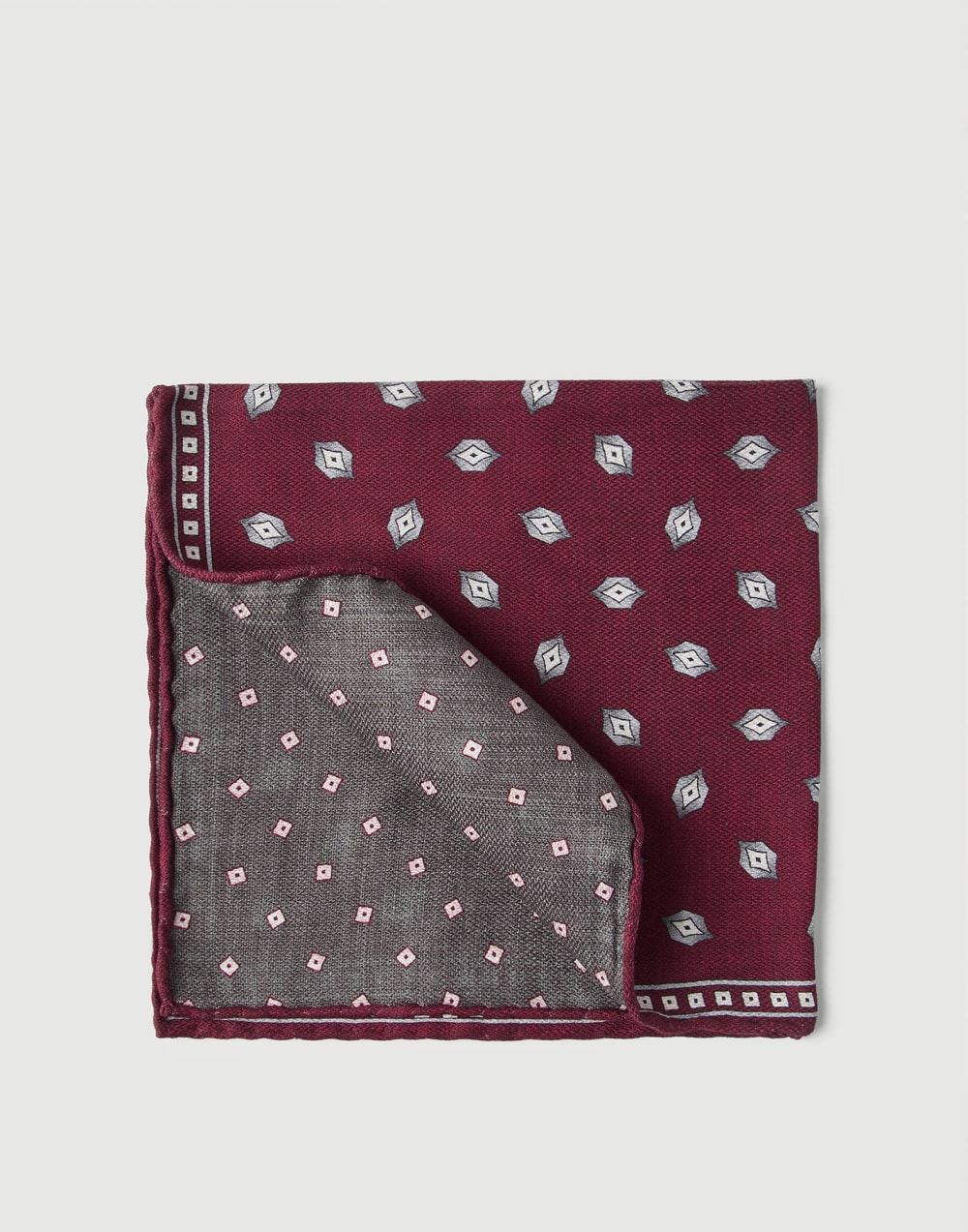 Pocket square with pattern Red Man - Brunello Cucinelli