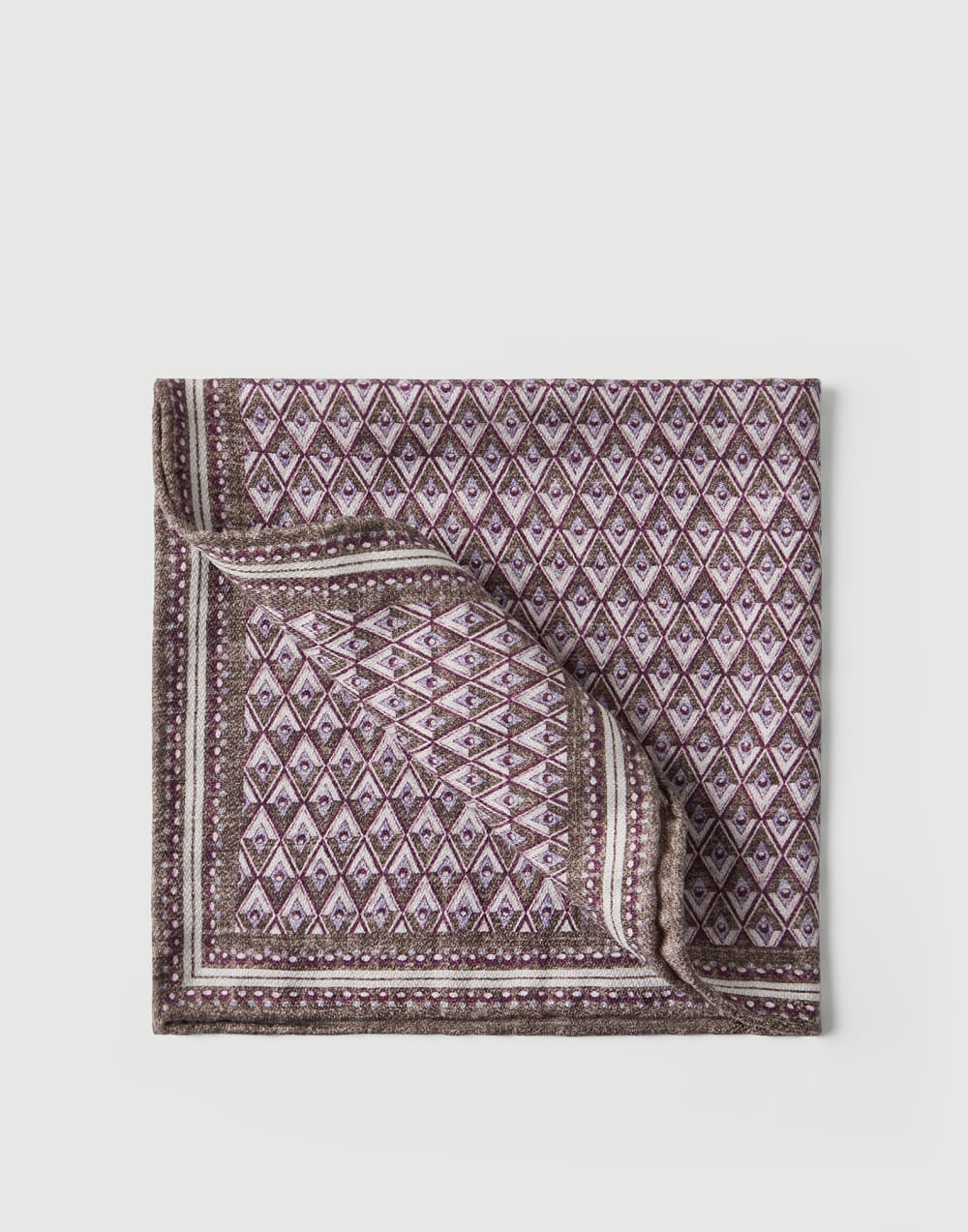 Pocket square with pattern Bordeaux Man - Brunello Cucinelli