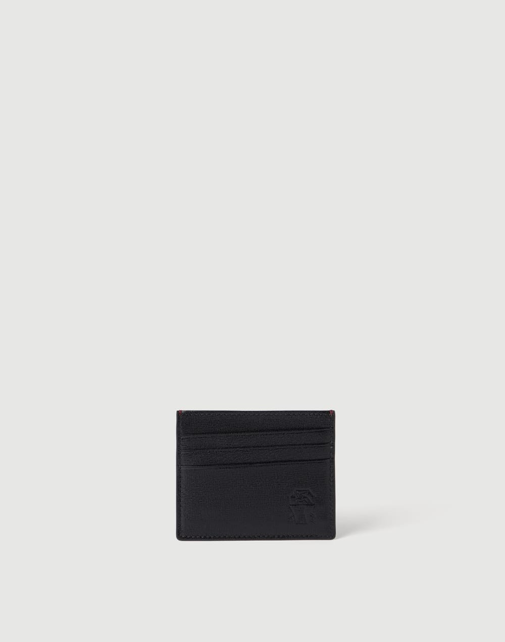 Grained leather card holder Black Man - Brunello Cucinelli