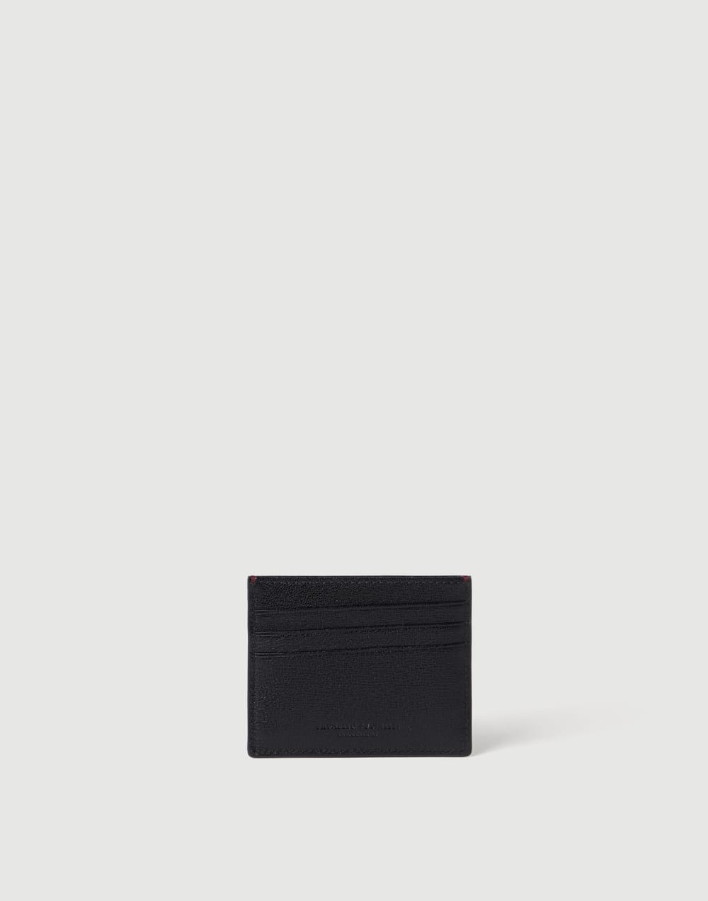 Grained leather card holder Black Man - Brunello Cucinelli