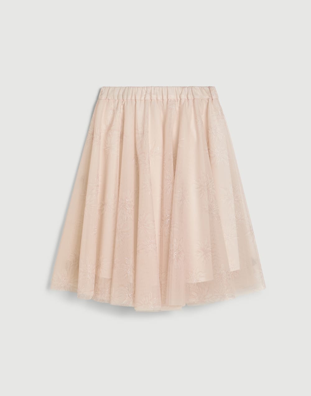 Sparkling daisy print tulle skirt Light Pink Girls - Brunello Cucinelli