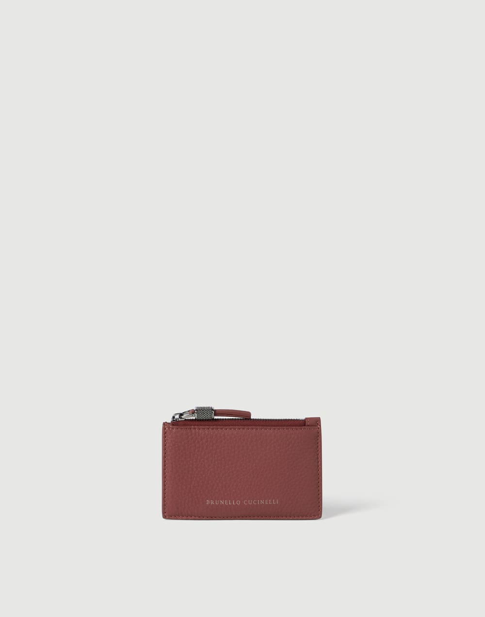Calfskin card case with monili Firebrick Woman - Brunello Cucinelli