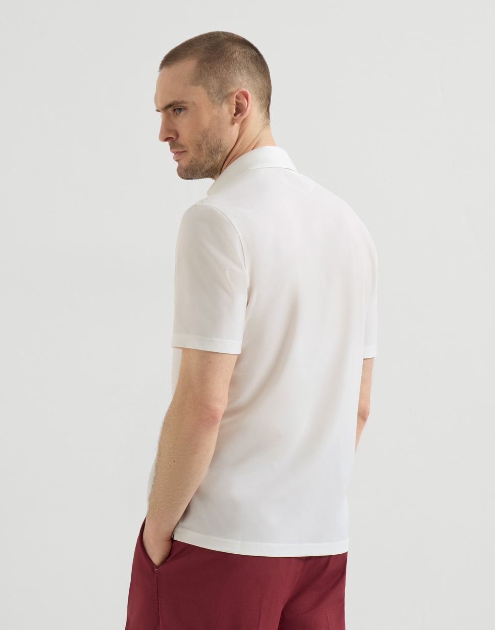 Polo with pocket and logo Panama Man - Brunello Cucinelli