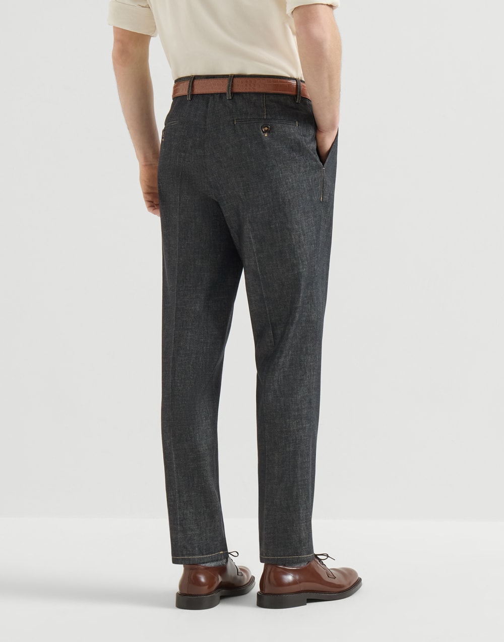 No-fade denim trousers Dark Grey Man - Brunello Cucinelli