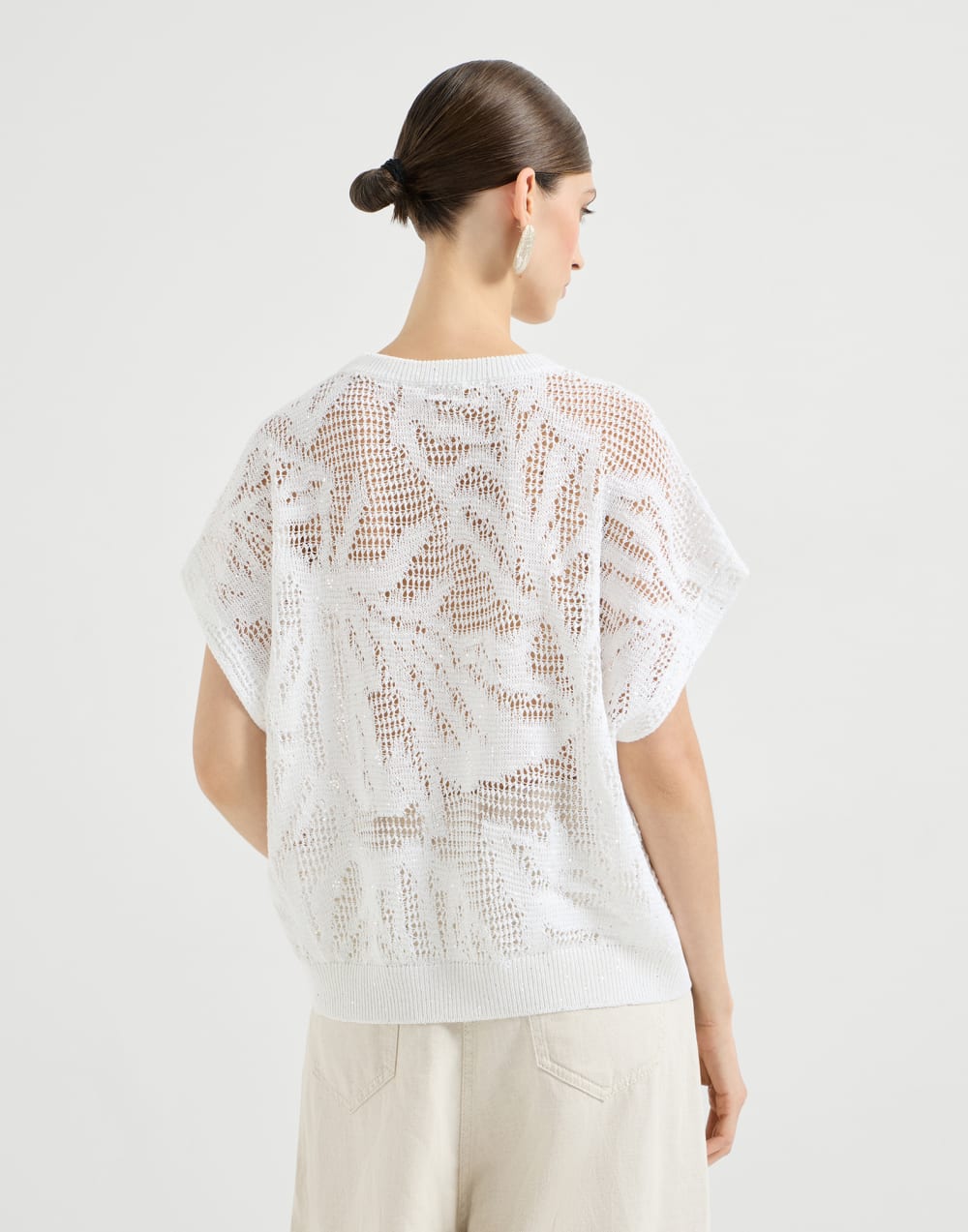 Dazzling Water Lillies-T-Shirt Weiß Damen - Brunello Cucinelli