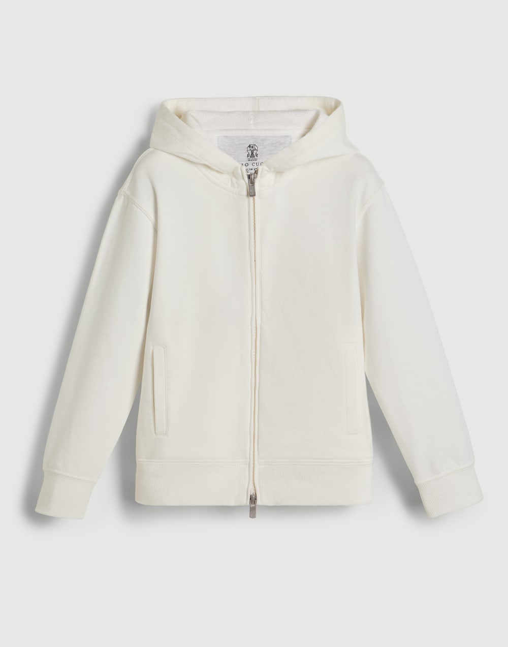 French terry sweatshirt with ‘earth’ motif Off-White Boys - Brunello Cucinelli