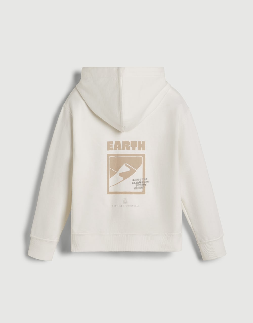 French terry sweatshirt with ‘earth’ motif Off-White Boys - Brunello Cucinelli