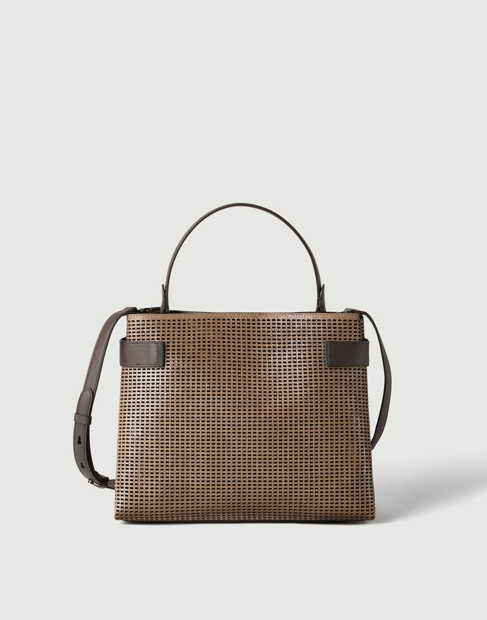 Leather Essence top-handle bag Brown Woman - Brunello Cucinelli