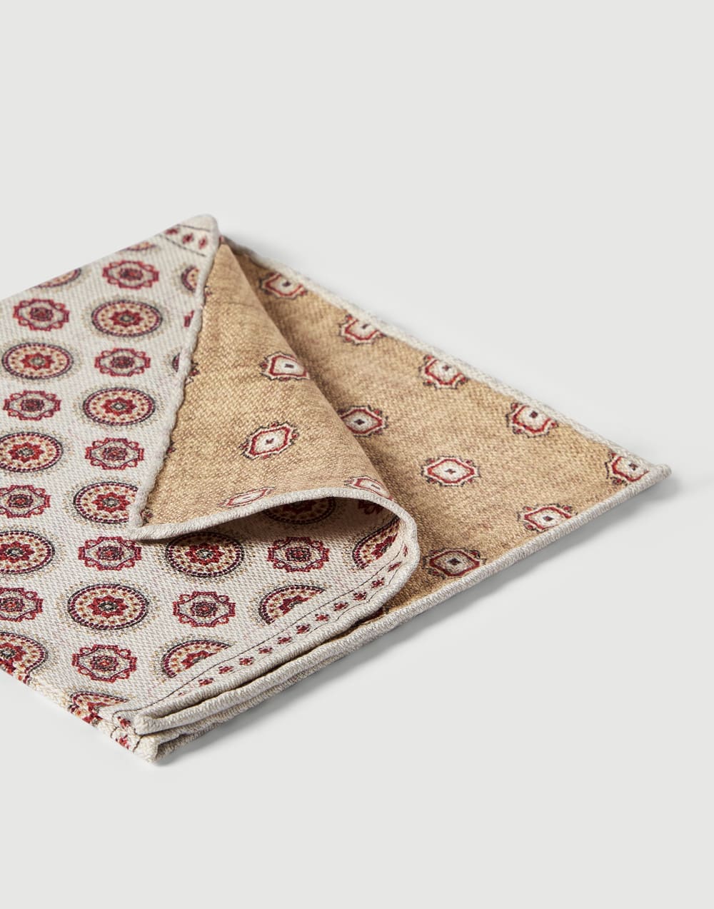 Silk pocket square with pattern White Man - Brunello Cucinelli