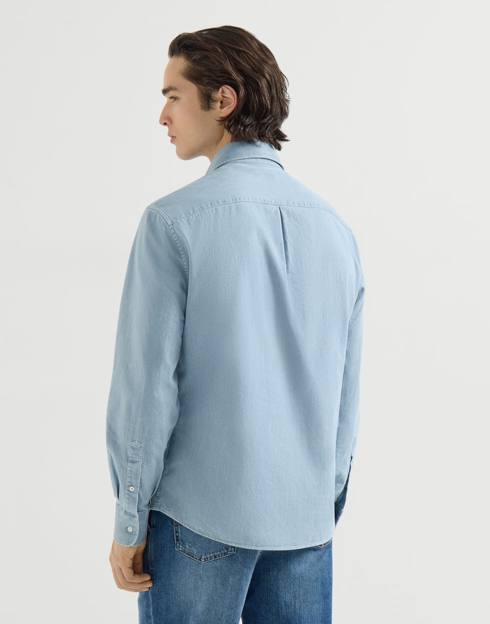 Lightweight denim shirt Light Blue Denim Man - Brunello Cucinelli