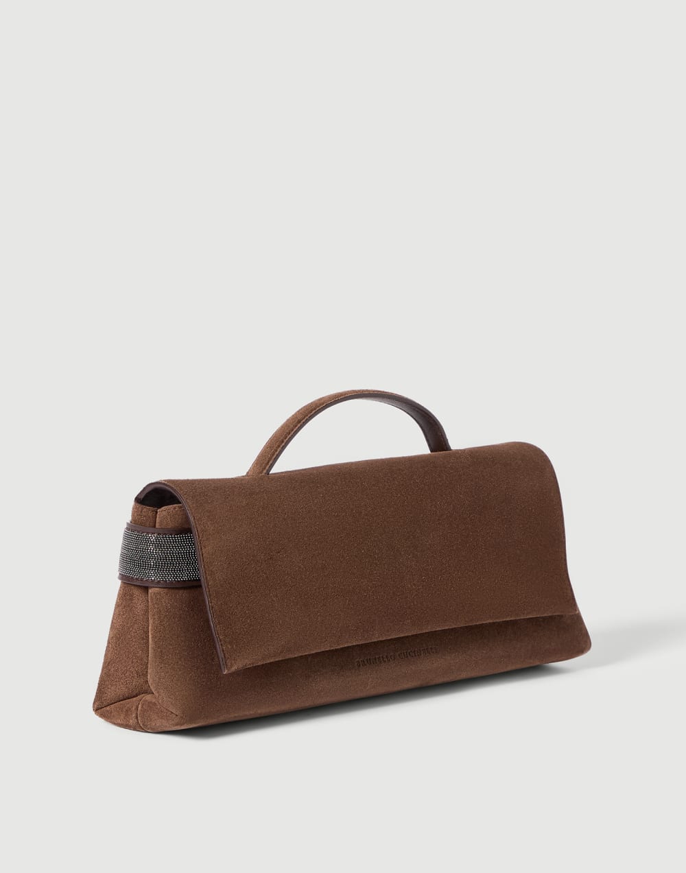 Suede Essence clutch bag Caramel Woman - Brunello Cucinelli