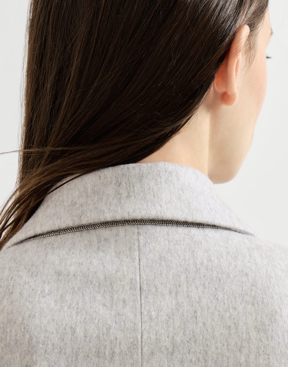 モニーレ付き フランネル ジャケット グレー レディース - Brunello Cucinelli
