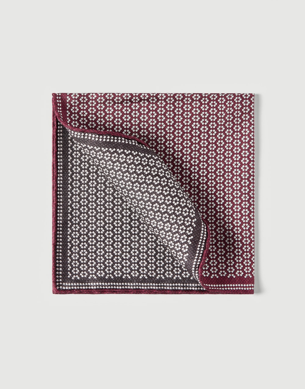 Pochette en soie avec motif Bourgogne Homme - Brunello Cucinelli