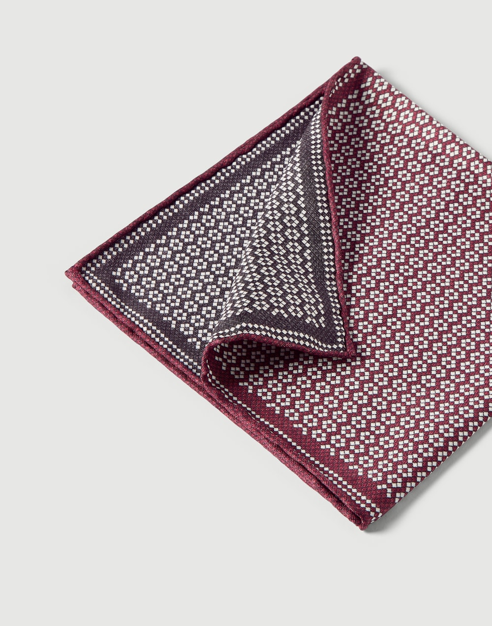 Pochette en soie avec motif Bourgogne Homme - Brunello Cucinelli