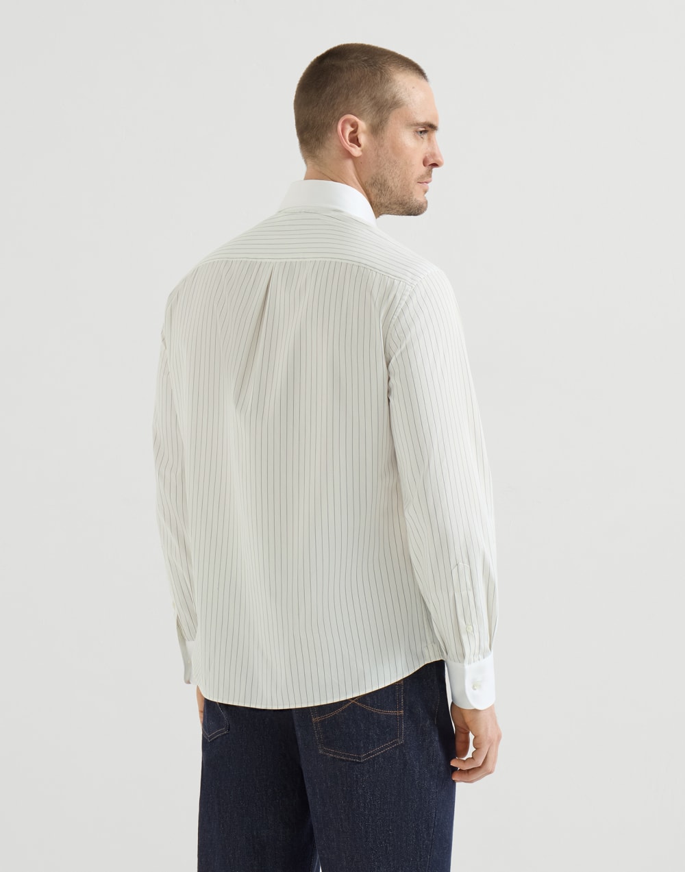 Shirt with Italian collar White Man - Brunello Cucinelli